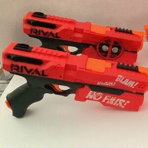 Rival Deadpool Toy Blasters with Orange, red, and Black Design